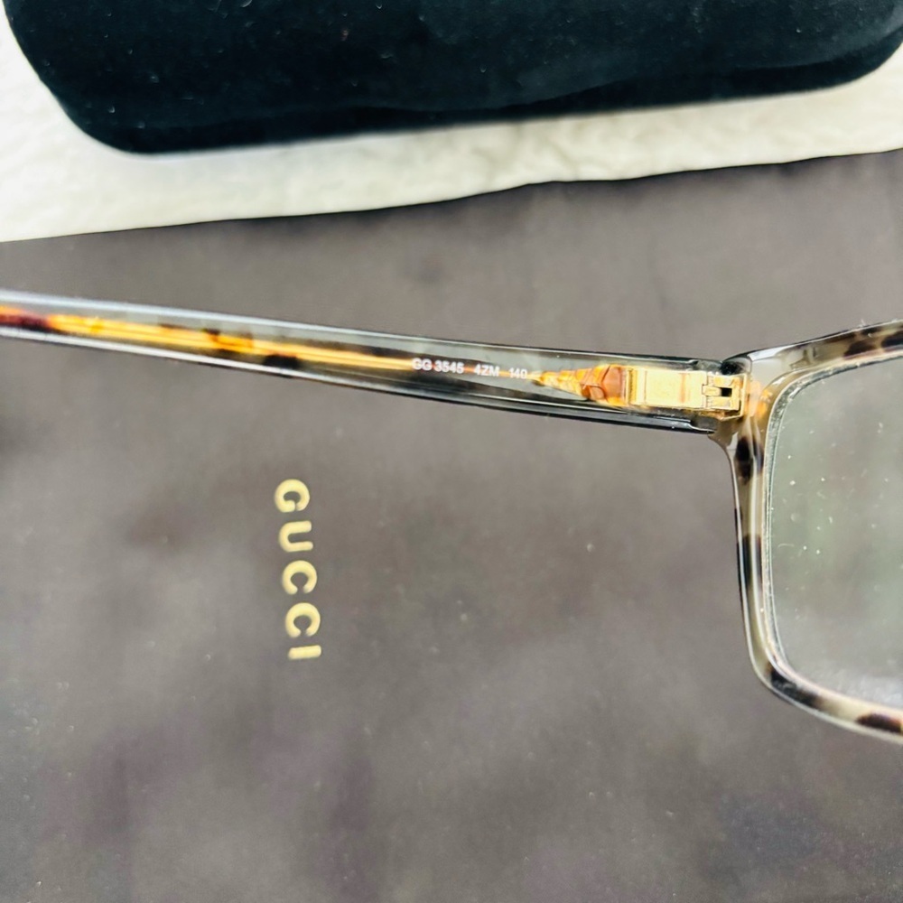 Gucci GG3545 Black/Tortoise Unisex Eyeglasses Frame Only w/ Case/Dustbag - Picture 8 of 16
